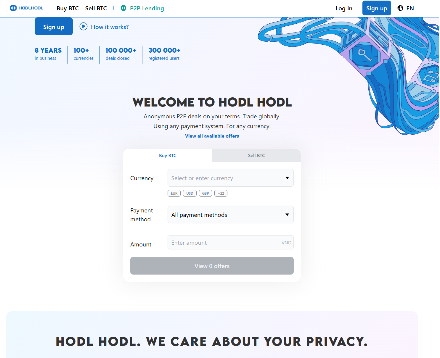 hodlhodl homepage, July 2026
