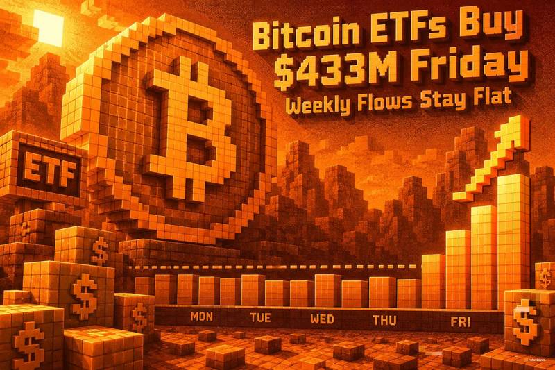 Bitcoin ETFs Buy $433M Friday as Weekly Flows Stay Flat